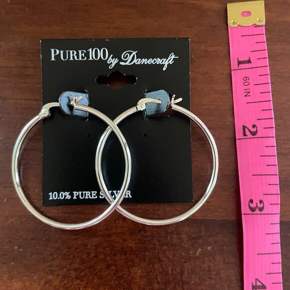Bundle 3 for $12. Silver Tone Hoop Earrings - Picture 3 of 3